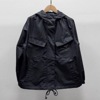Prada Black Nylon Jacket with Pockets 2025 0306 (QI-250306051)