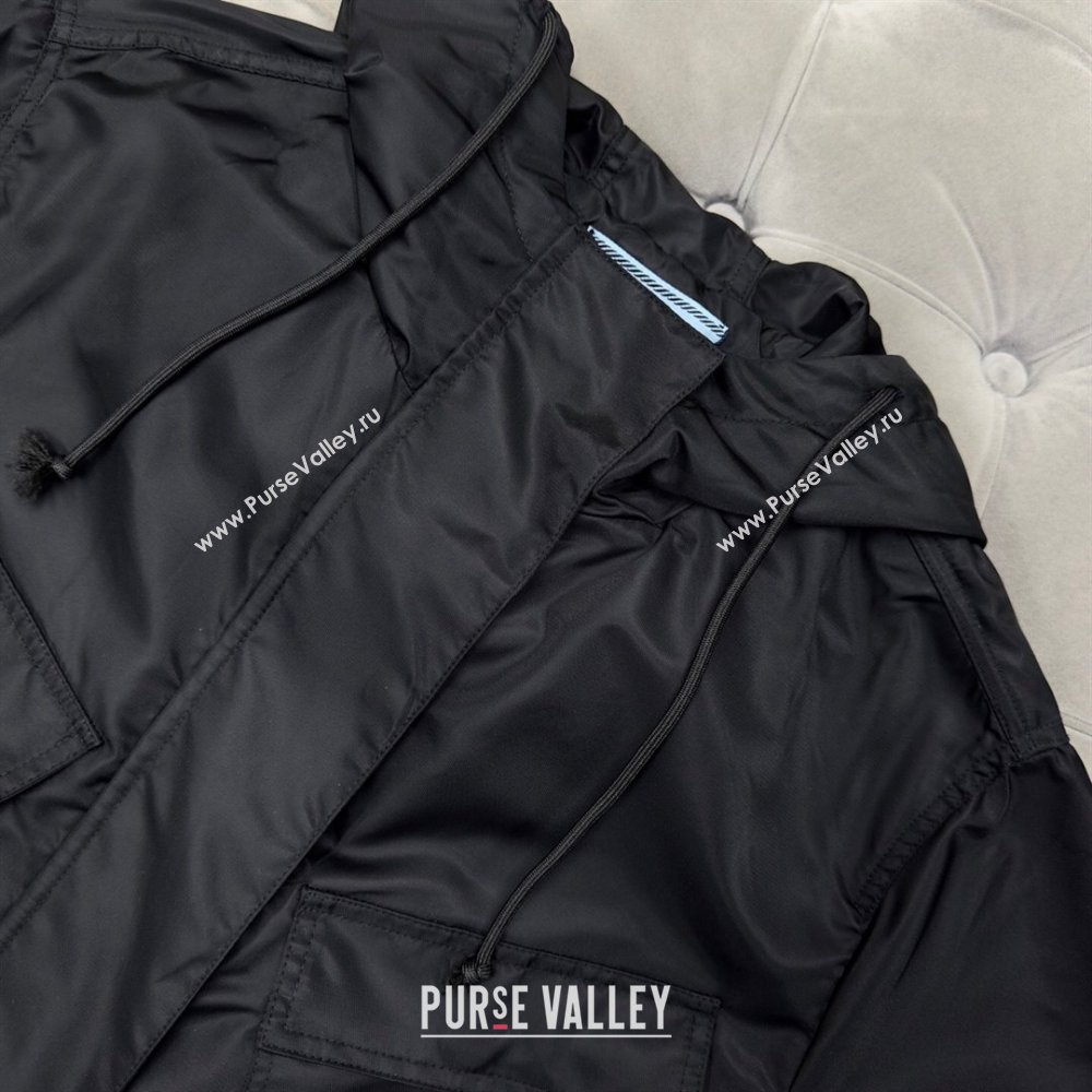Prada Black Nylon Jacket with Pockets 2025 0306 (QI-250306051)