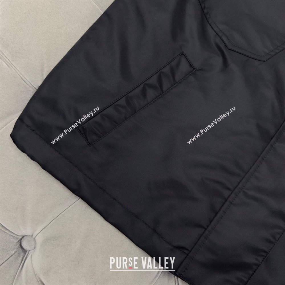 Prada Black Nylon Jacket with Pockets 2025 0306 (QI-250306051)