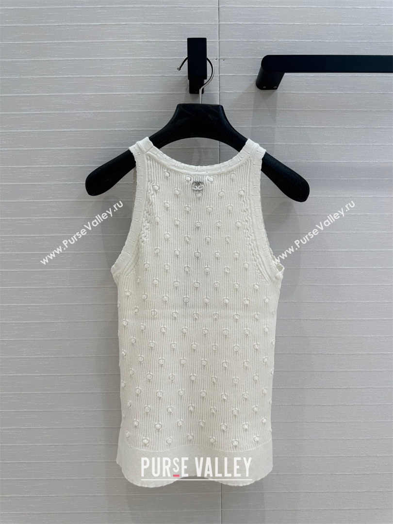Chanel Knit Vest White 2025 C030612 (QI-250306030)