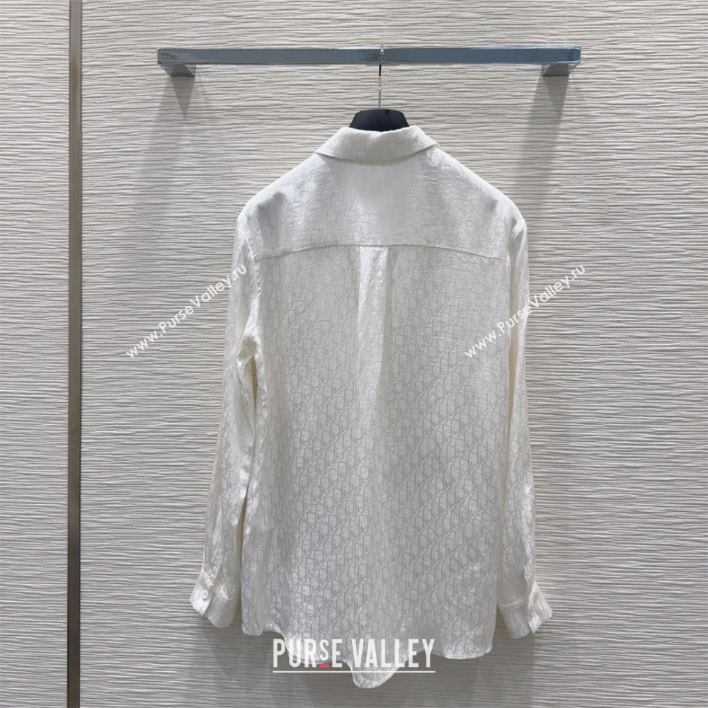 Miss Dior Rayon Oblique Shirt White 2025 C030615 (QI-250306037)