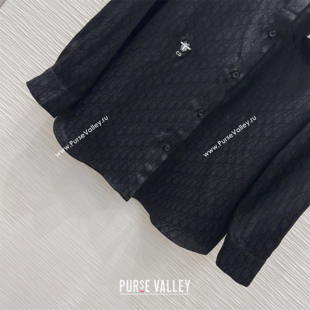 Miss Dior Rayon Oblique Shirt Black 2025 C030615 (QI-250306036)