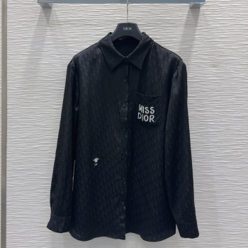 Miss Dior Rayon Oblique Shirt Black 2025 C030615 (QI-250306036)