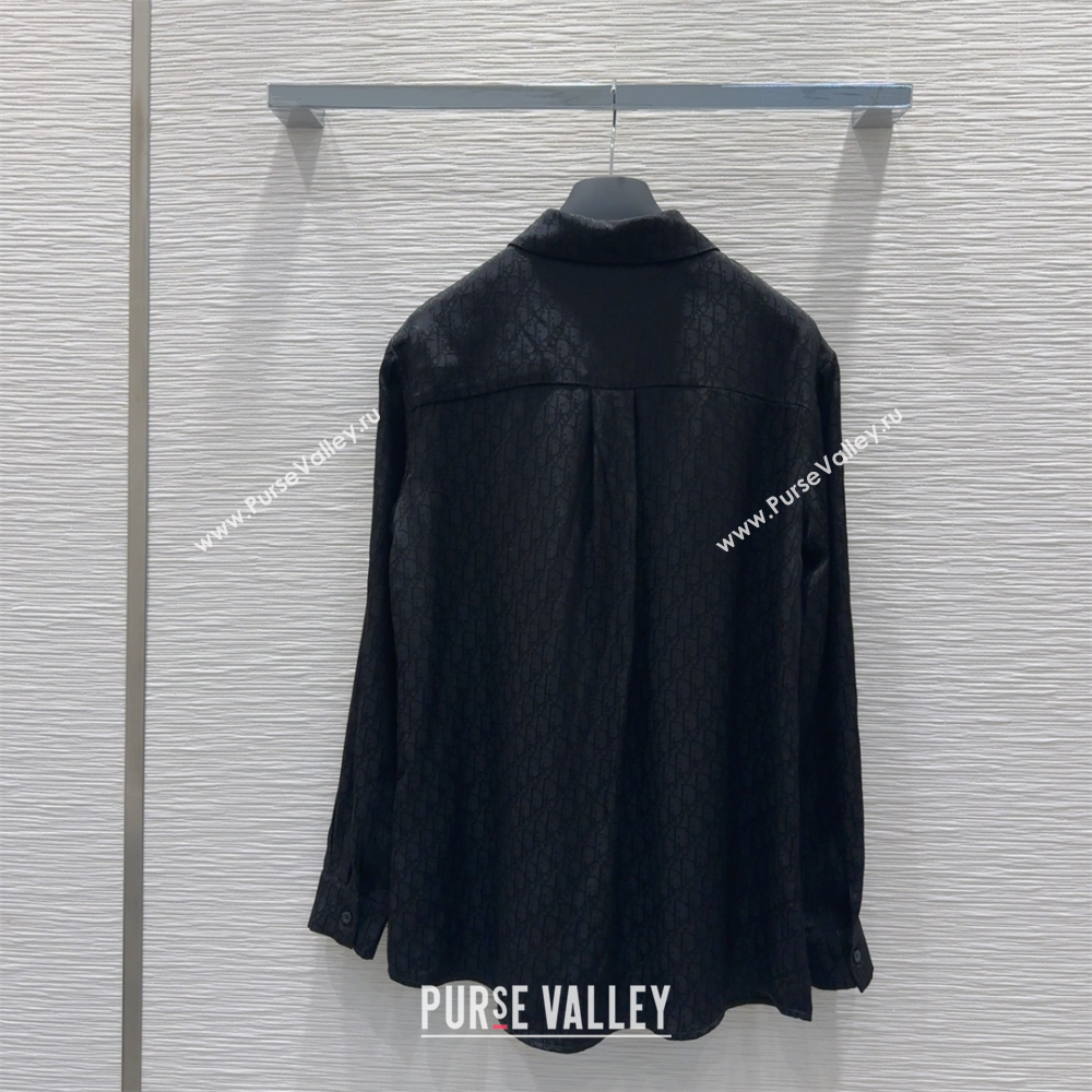 Miss Dior Rayon Oblique Shirt Black 2025 C030615 (QI-250306036)