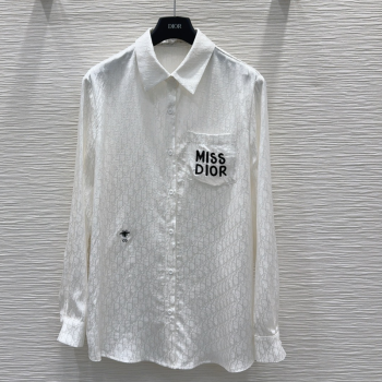 Miss Dior Rayon Oblique Shirt White 2025 C030615 (QI-250306037)