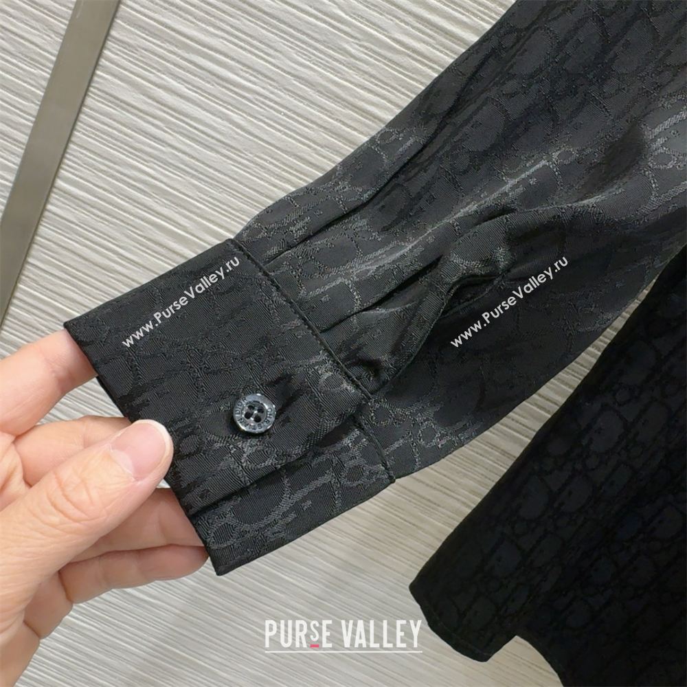 Miss Dior Rayon Oblique Shirt Black 2025 C030615 (QI-250306036)