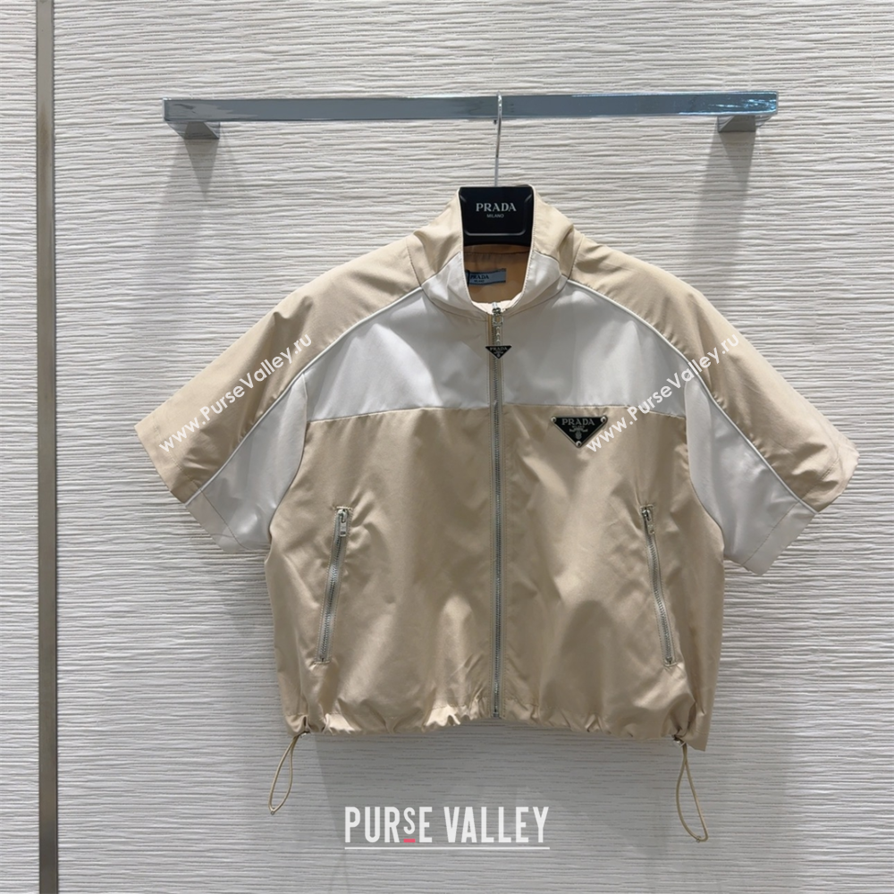 Prada Shirt and Skirt Set Beige/White 2025 C030616 (QI-250306038)