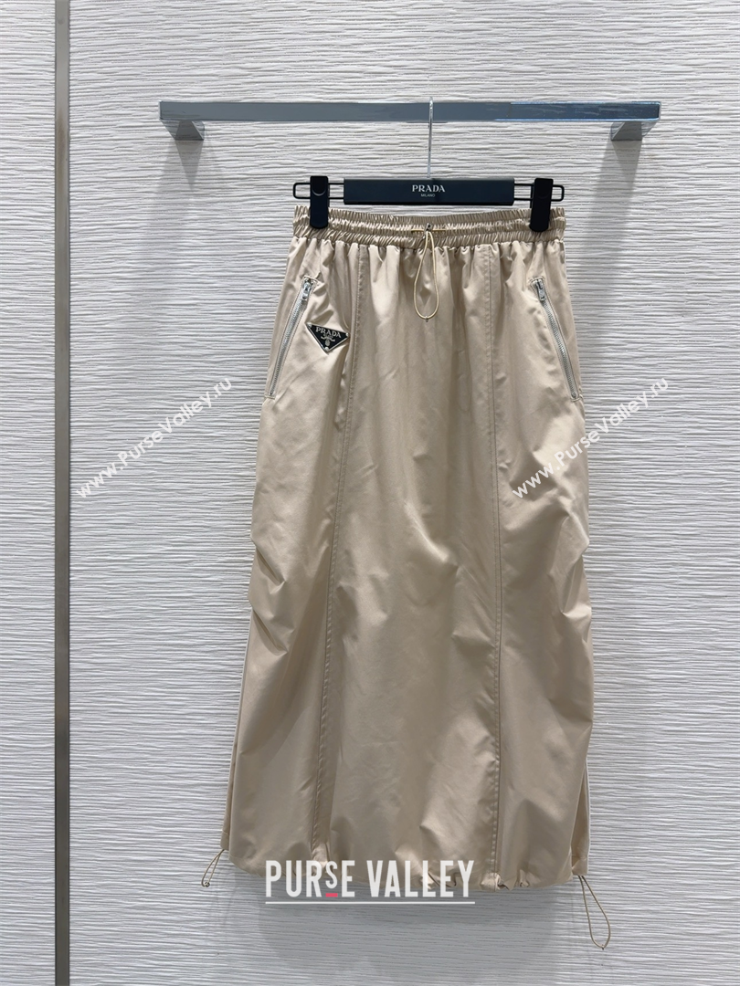 Prada Shirt and Skirt Set Beige/White 2025 C030616 (QI-250306038)