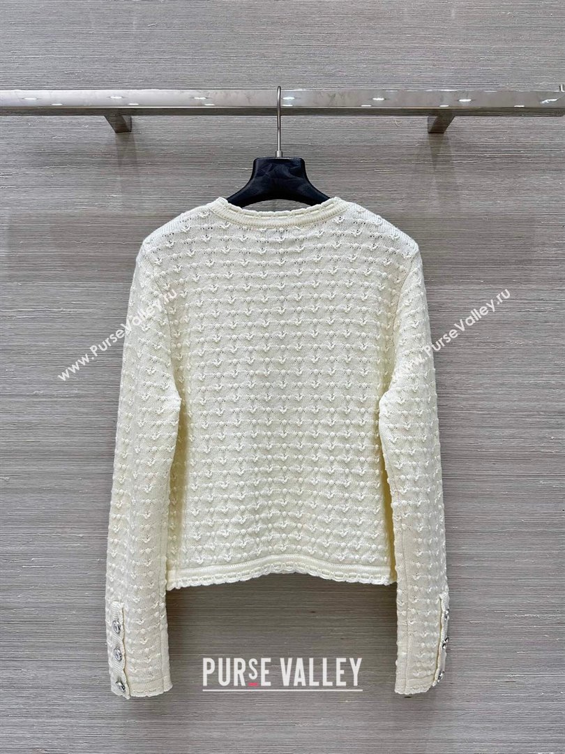 Chanel Cashmere Cardigan White 2025 C03060208 (QI-250306020)