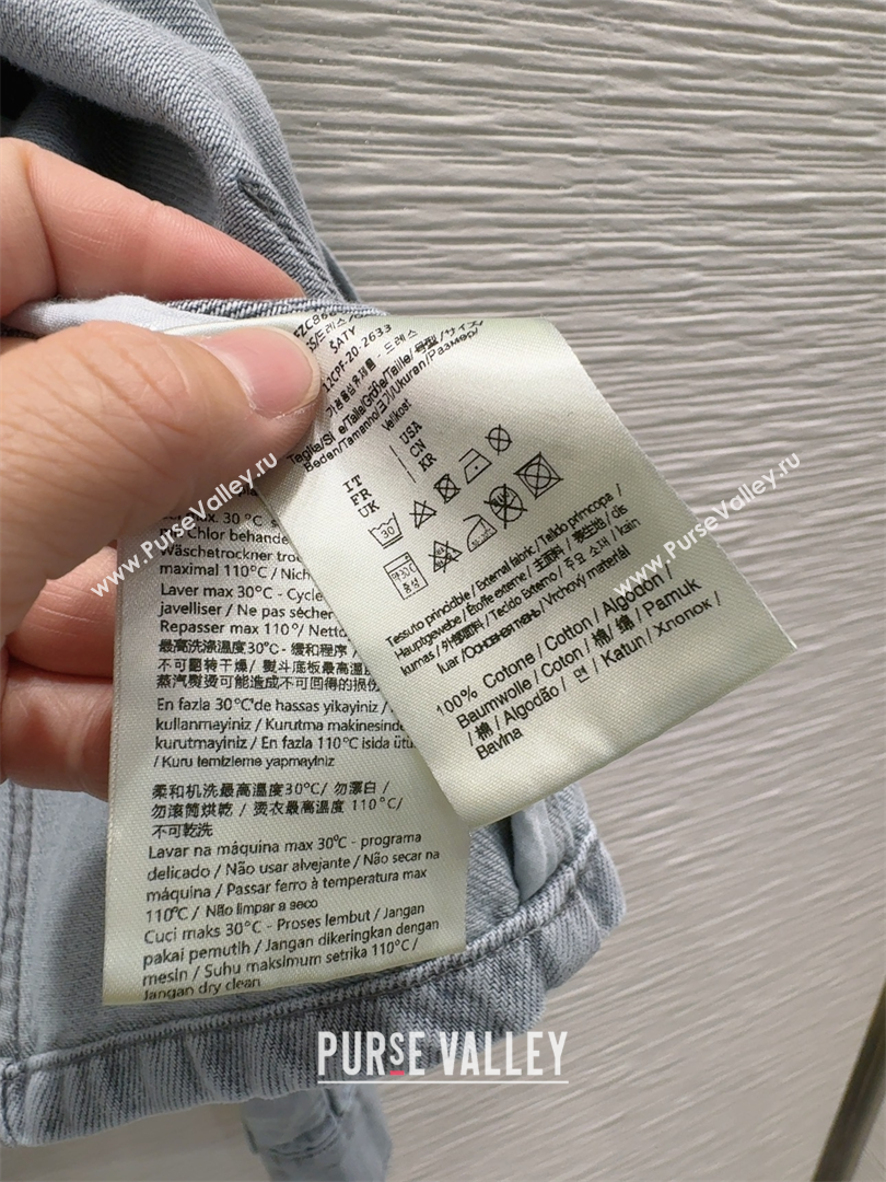 Fendi Cotton Washed Denim Pockets Jacket Blue 2025 C030606 (QI-250306013)