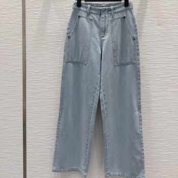 Fendi Cotton Washed Denim Jeans Pants Blue 2025 C030606 (QI-250306014)