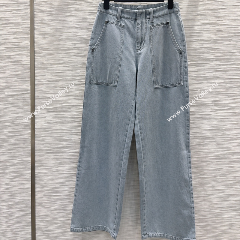 Fendi Cotton Washed Denim Jeans Pants Blue 2025 C030606 (QI-250306014)