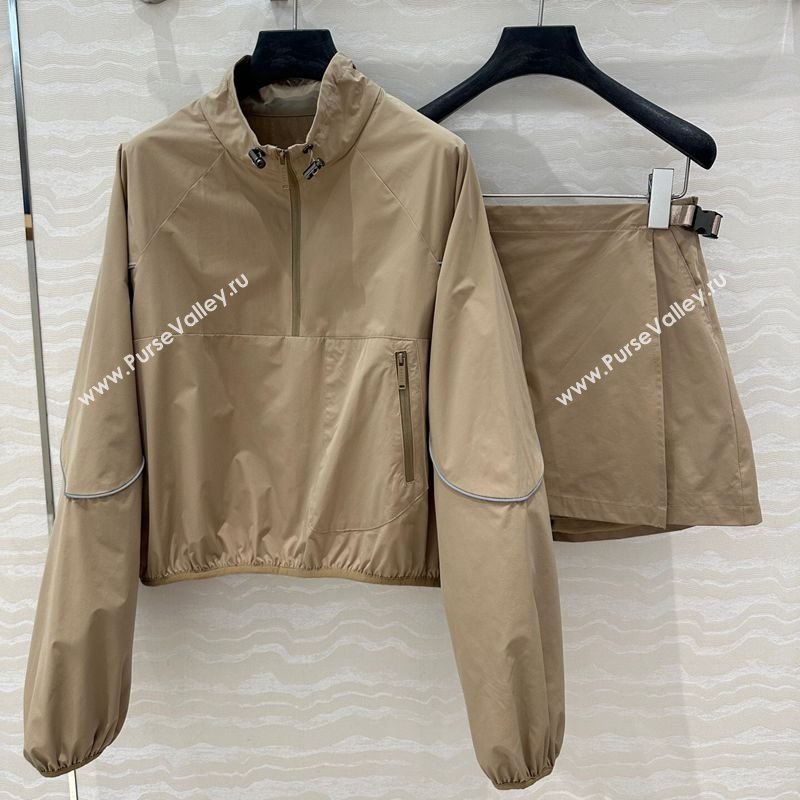 Prada Jacket and Shorts Set Beige 2025 C030610 (QI-250306025)