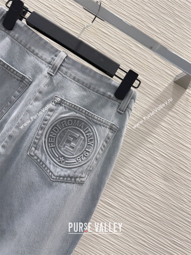 Fendi Cotton Washed Denim Jeans Pants Blue 2025 C030606 (QI-250306014)