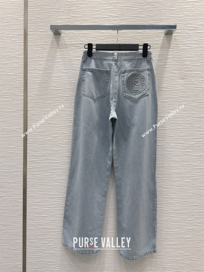 Fendi Cotton Washed Denim Jeans Pants Blue 2025 C030606 (QI-250306014)