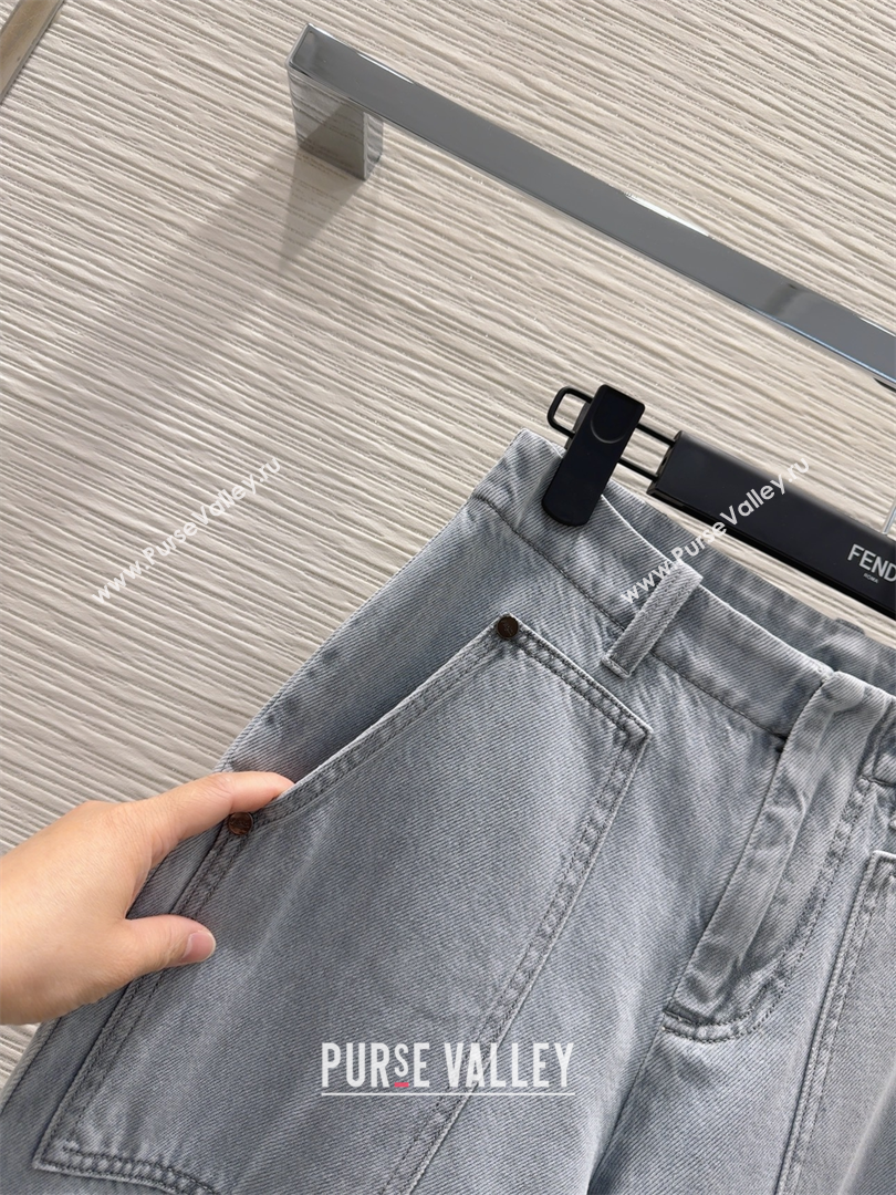 Fendi Cotton Washed Denim Jeans Pants Blue 2025 C030606 (QI-250306014)