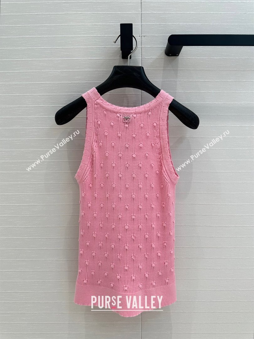 Chanel Knit Vest Pink 2025 C030612 (QI-250306028)