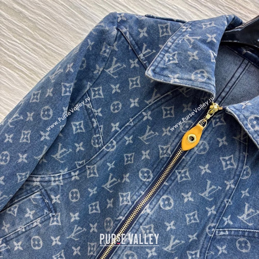 Louis Vuitton Monogram Denim Jacket Blue 2025 0306 (QI-250306068)