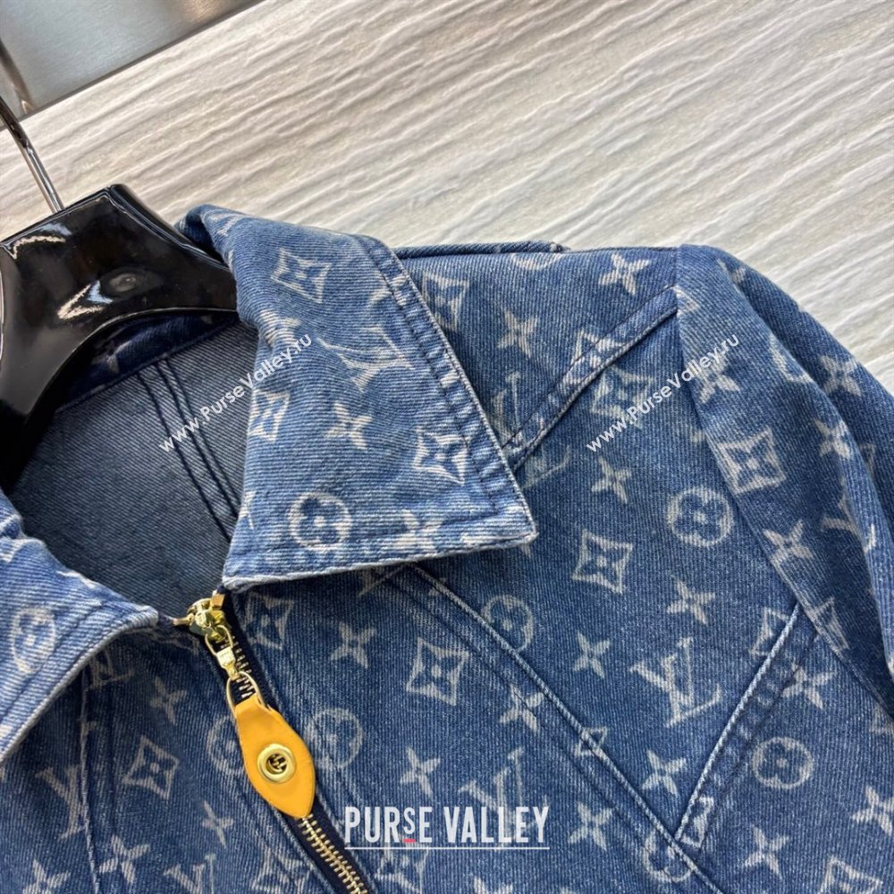 Louis Vuitton Monogram Denim Jacket Blue 2025 0306 (QI-250306068)