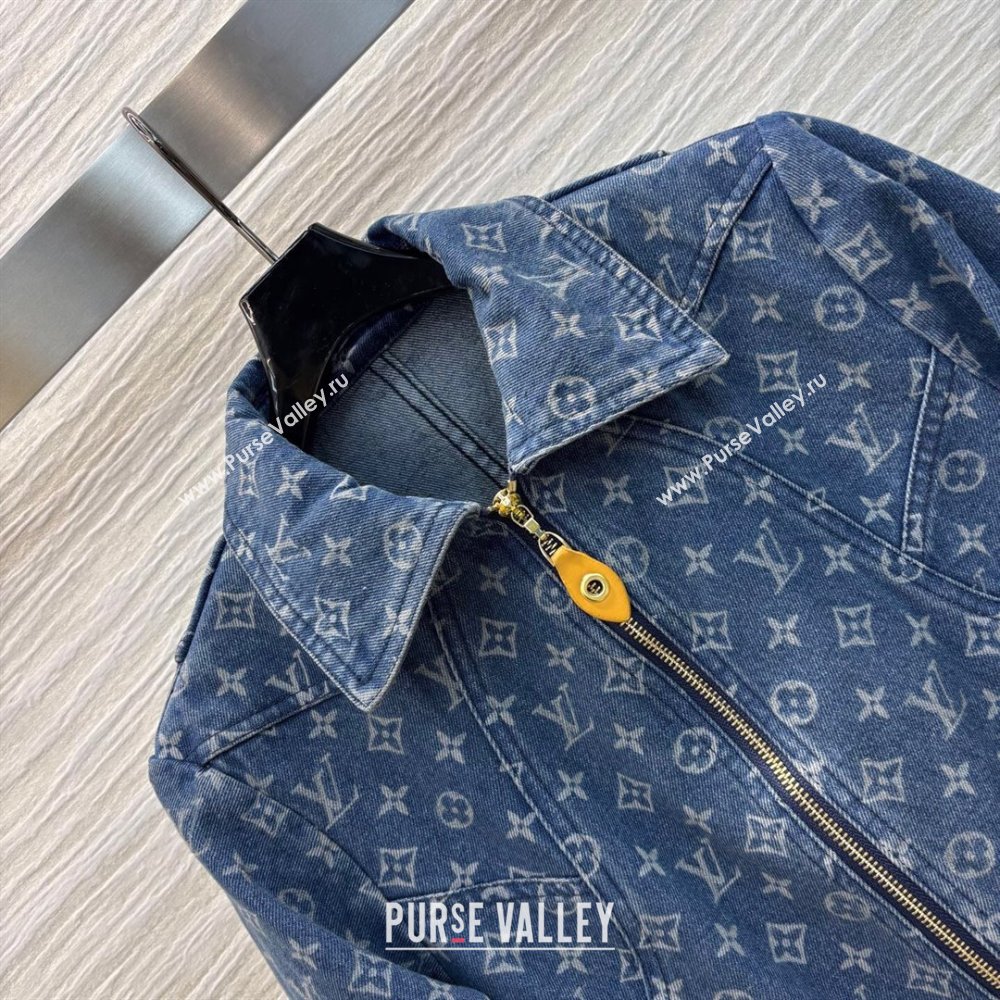 Louis Vuitton Monogram Denim Jacket Blue 2025 0306 (QI-250306068)