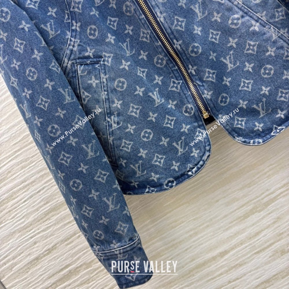 Louis Vuitton Monogram Denim Jacket Blue 2025 0306 (QI-250306068)