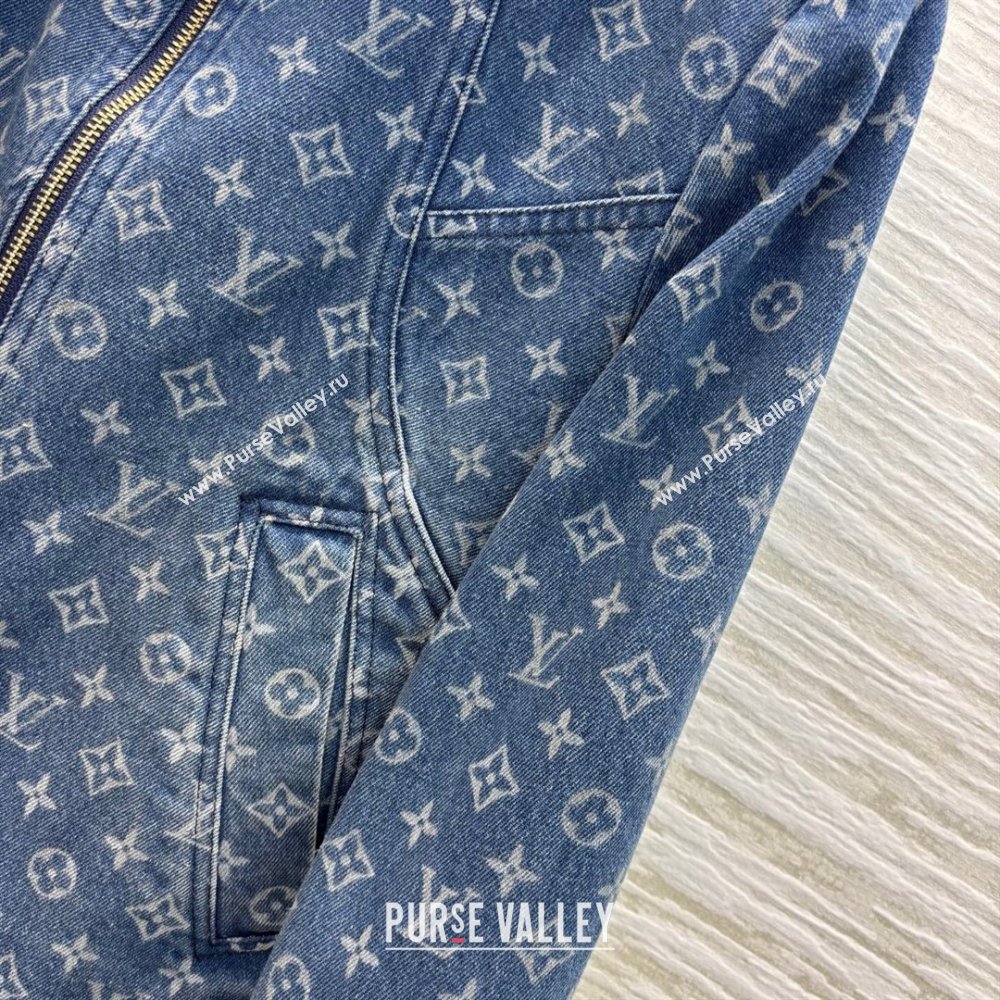 Louis Vuitton Monogram Denim Jacket Blue 2025 0306 (QI-250306068)