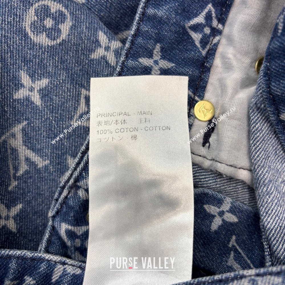 Louis Vuitton Monogram Cotton Straight Jeans Blue 2025 0306 (QI-250306067)