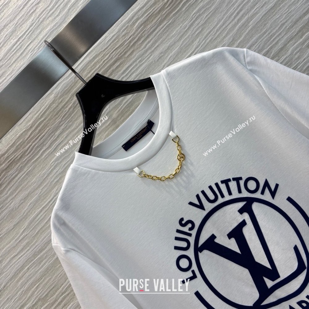 Louis Vuitton LV Cotton T-Shirt White 2025 0306 (QI-250306065)