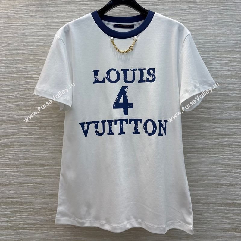 Louis Vuitton Cotton T-Shirt with 4 Print White 2025 0306 (QI-250306066)