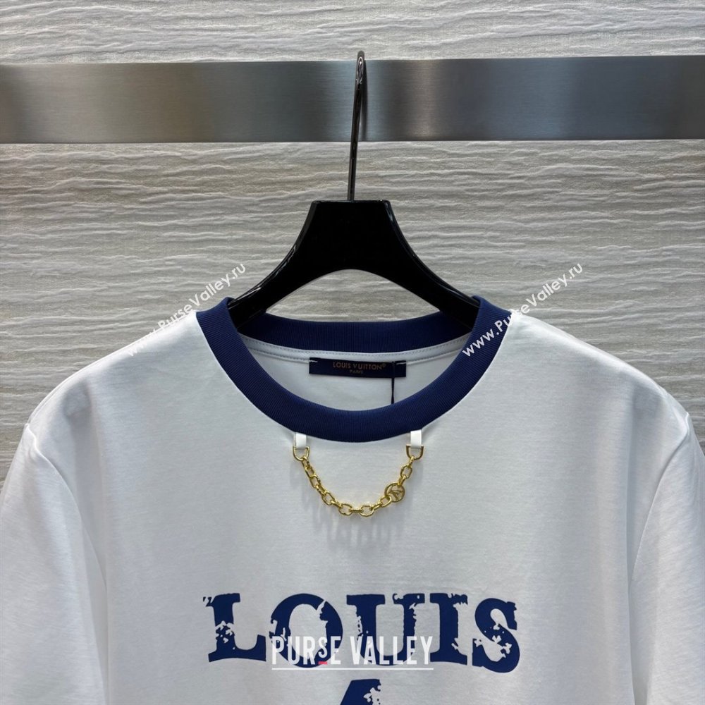 Louis Vuitton Cotton T-Shirt with 4 Print White 2025 0306 (QI-250306066)