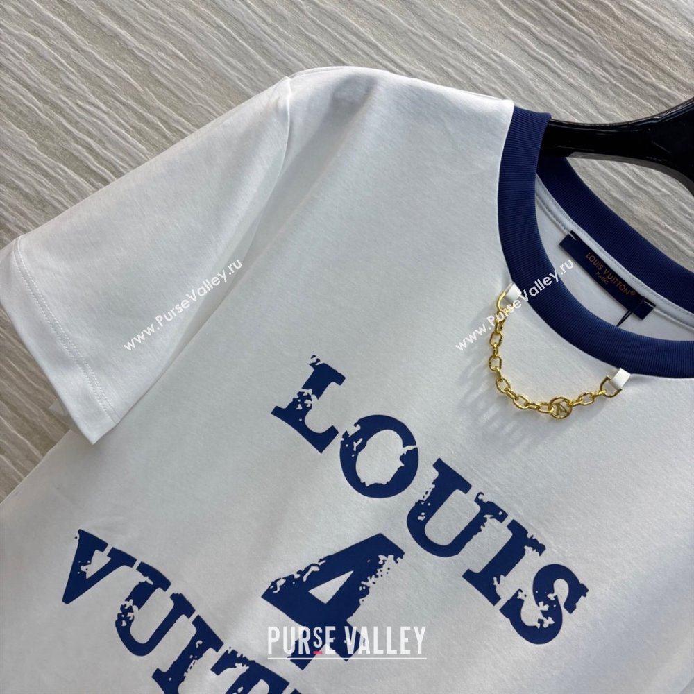 Louis Vuitton Cotton T-Shirt with 4 Print White 2025 0306 (QI-250306066)