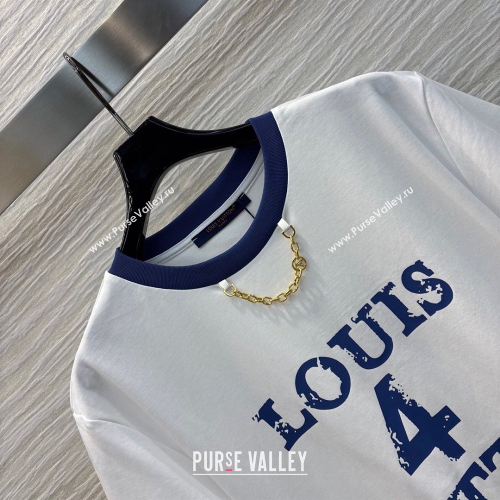 Louis Vuitton Cotton T-Shirt with 4 Print White 2025 0306 (QI-250306066)