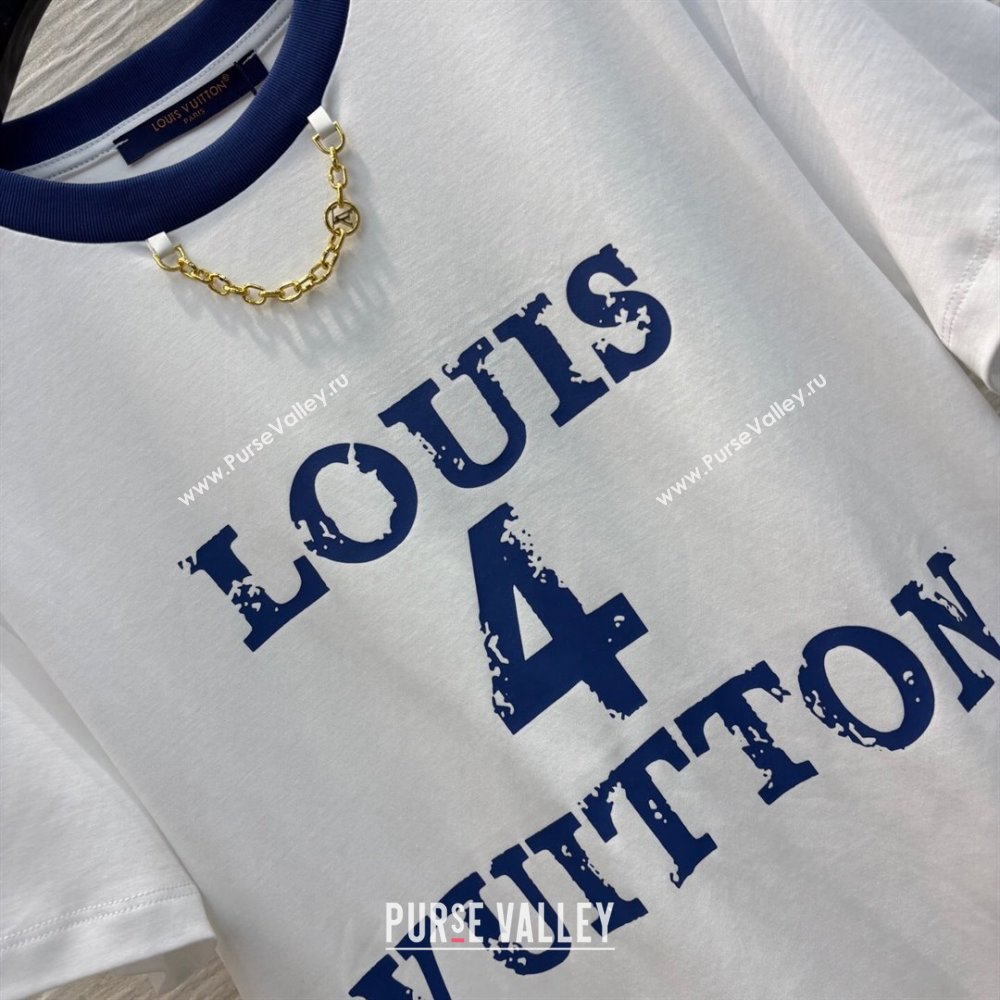 Louis Vuitton Cotton T-Shirt with 4 Print White 2025 0306 (QI-250306066)