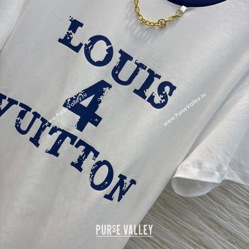 Louis Vuitton Cotton T-Shirt with 4 Print White 2025 0306 (QI-250306066)
