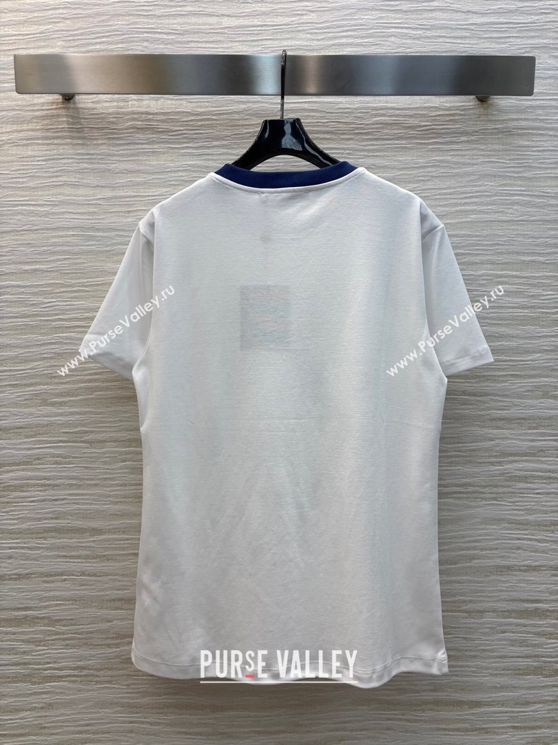 Louis Vuitton Cotton T-Shirt with 4 Print White 2025 0306 (QI-250306066)