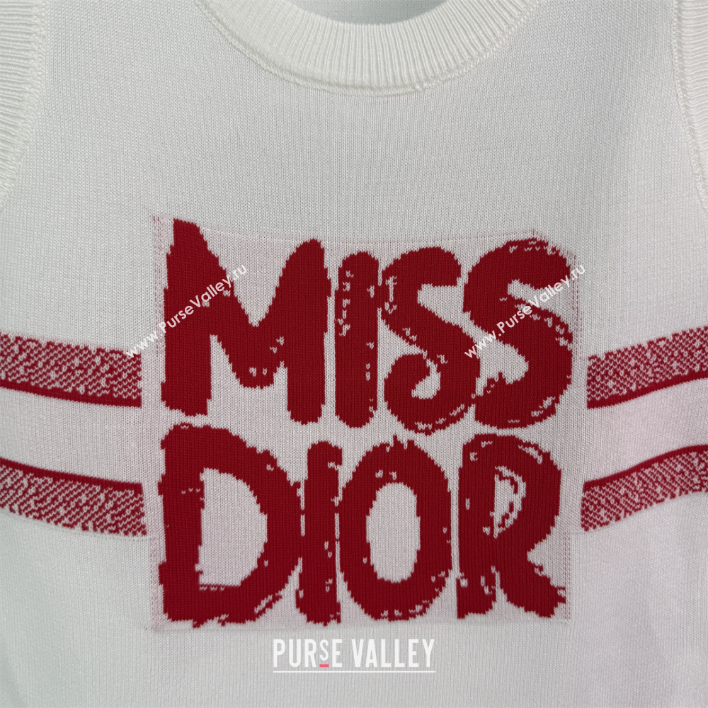 Miss Dior Cashmere Wool Vest White/Black 2 2025 C030618 (QI-250306062)