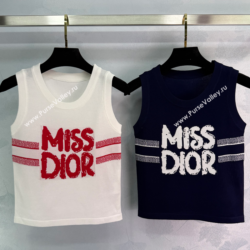 Miss Dior Cashmere Wool Vest White/Black 2 2025 C030618 (QI-250306062)