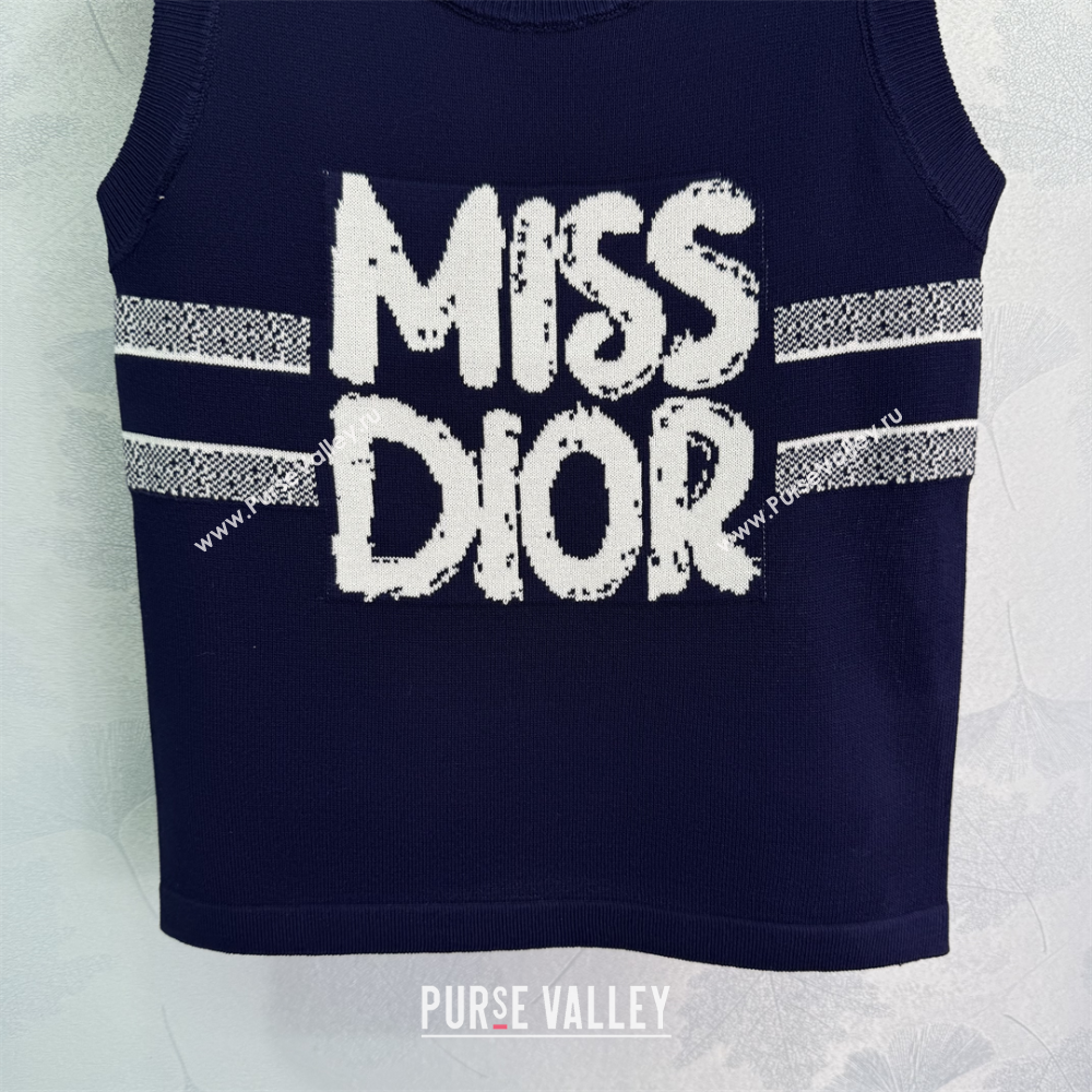 Miss Dior Cashmere Wool Vest White/Black 2 2025 C030618 (QI-250306062)