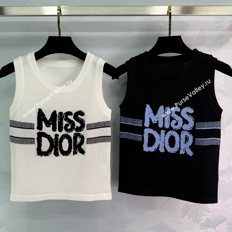 Miss Dior Cashmere Wool Vest White/Black 1 2025 C030618 (QI-250306061)