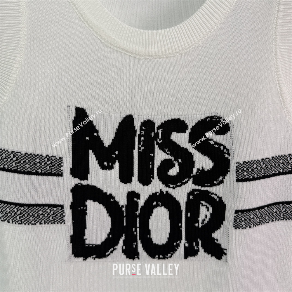 Miss Dior Cashmere Wool Vest White/Black 1 2025 C030618 (QI-250306061)