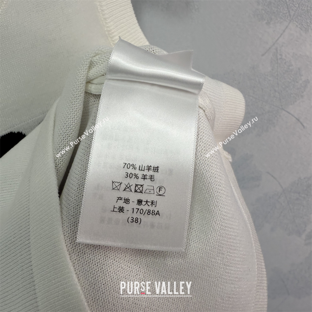 Miss Dior Cashmere Wool Vest White/Black 1 2025 C030618 (QI-250306061)