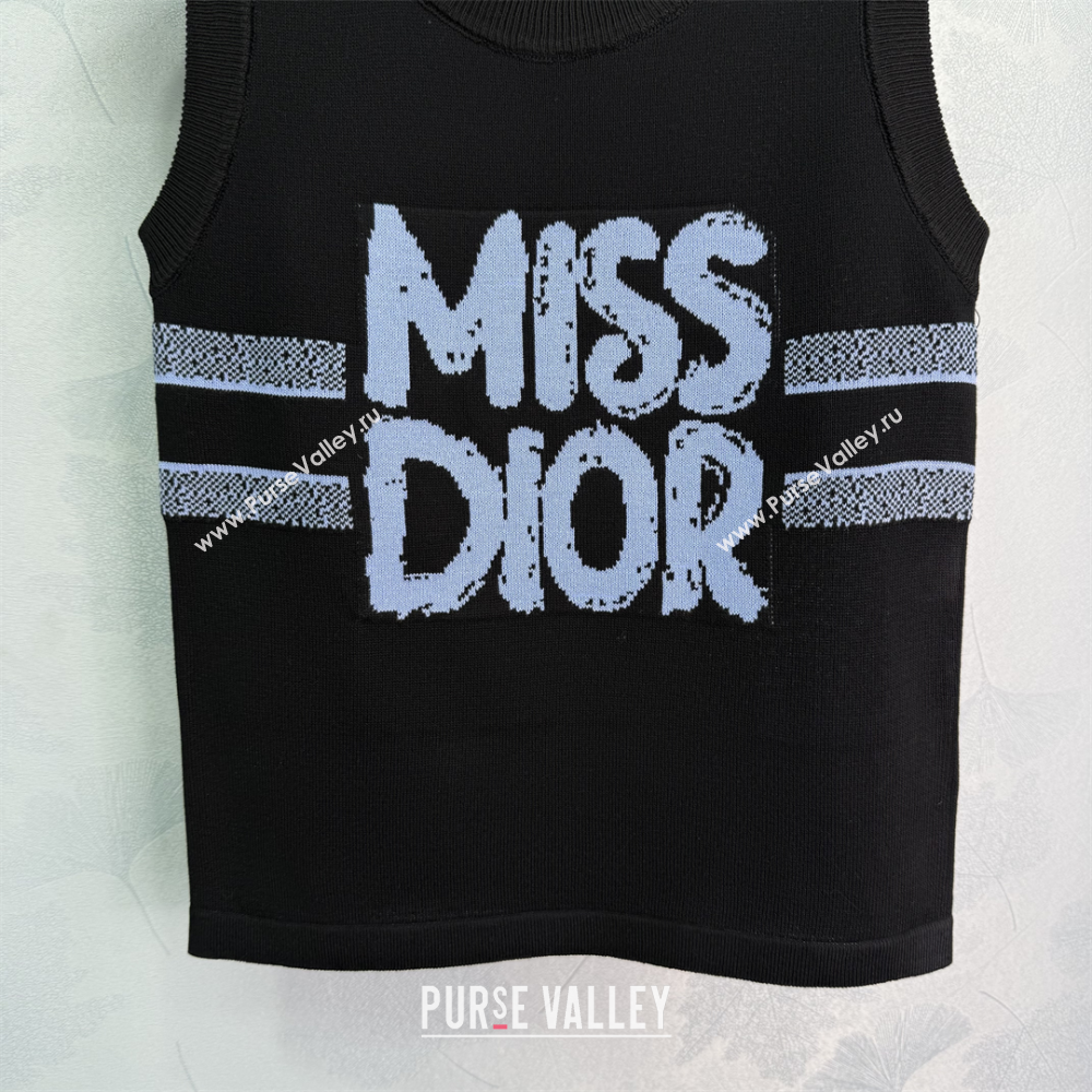 Miss Dior Cashmere Wool Vest White/Black 1 2025 C030618 (QI-250306061)