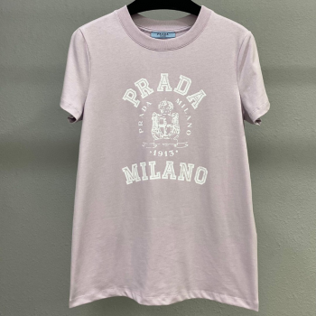 Prada Cotton T-Shirt Faded Pink 2025 0306 (QI-250306060)