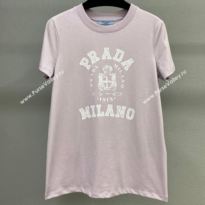 Prada Cotton T-Shirt Faded Pink 2025 0306 (QI-250306060)
