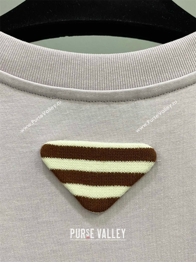 Prada Cotton T-Shirt Faded Pink 2025 0306 (QI-250306060)