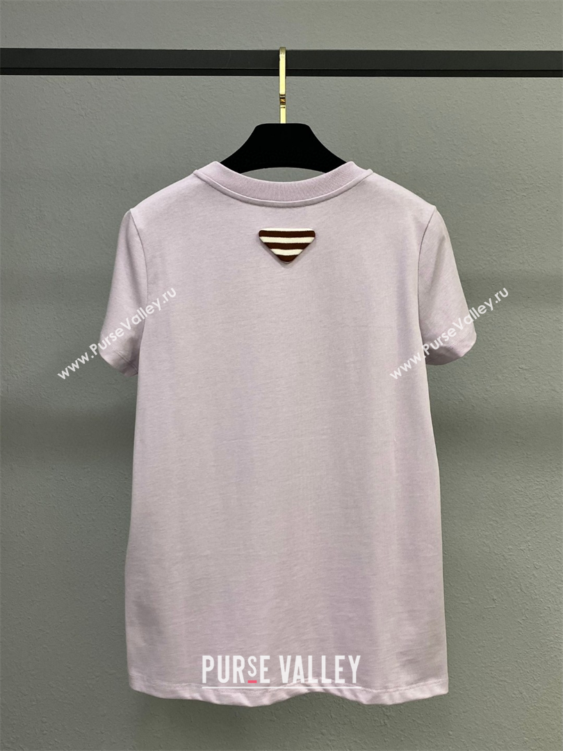 Prada Cotton T-Shirt Faded Pink 2025 0306 (QI-250306060)