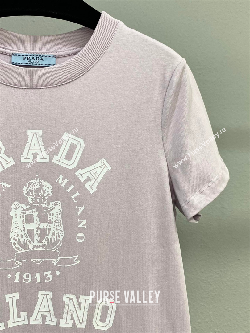 Prada Cotton T-Shirt Faded Pink 2025 0306 (QI-250306060)