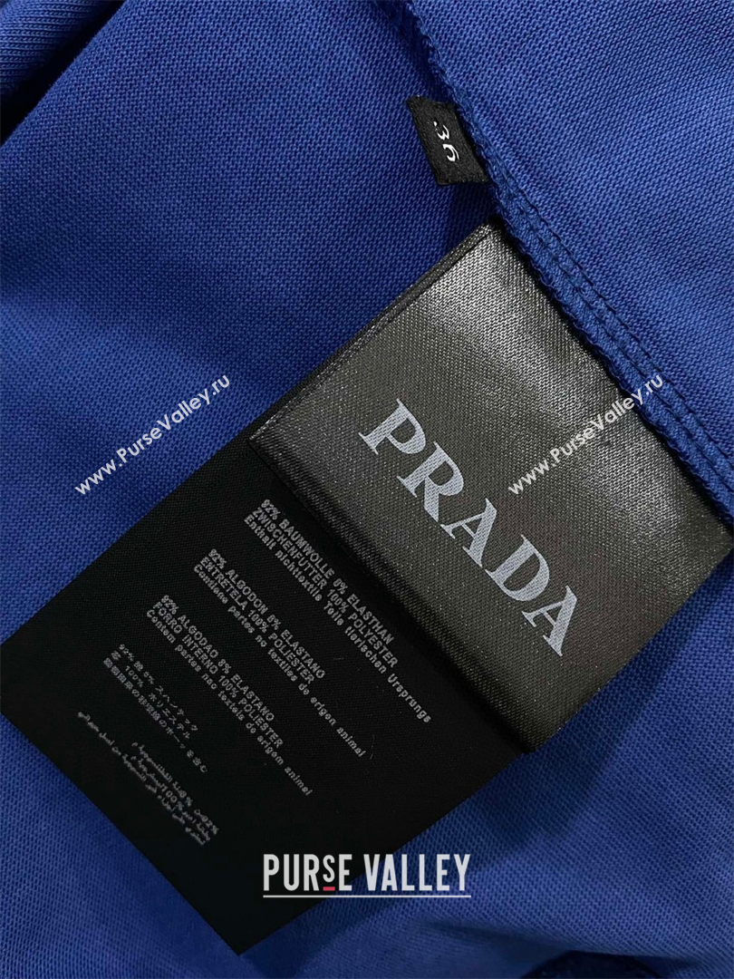 Prada Cotton T-Shirt Navy Blue 2025 0306 (QI-250306059)