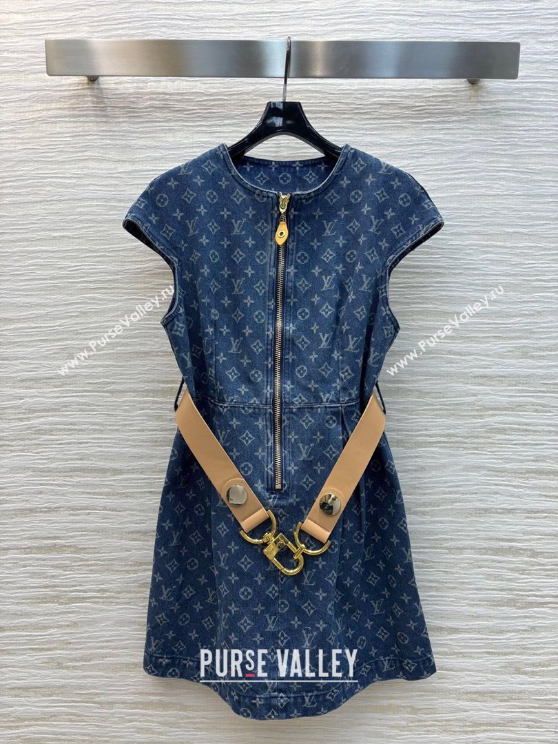 Louis Vuitton Monogram Denim Dress Blue 2025 0306 (QI-250306069)