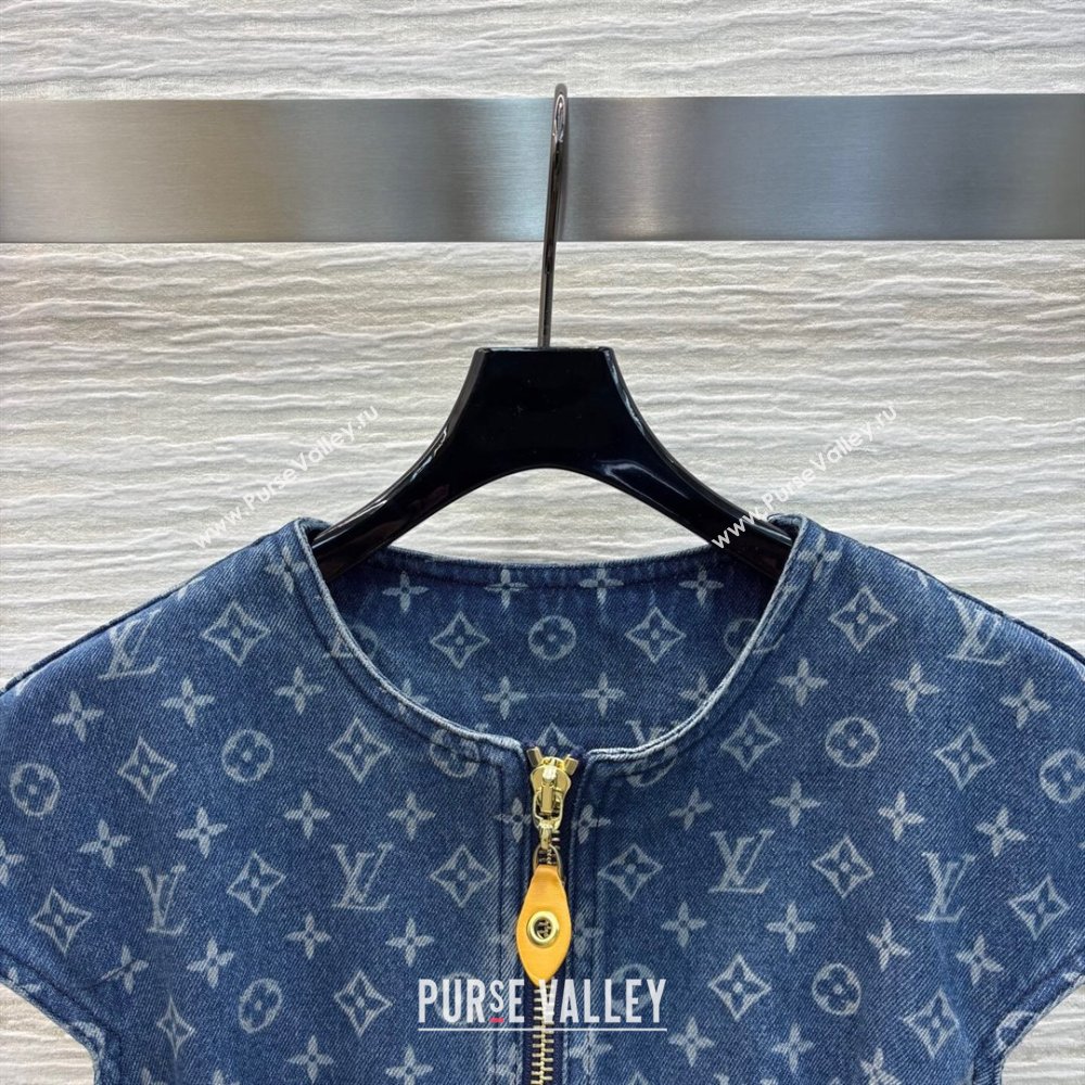 Louis Vuitton Monogram Denim Dress Blue 2025 0306 (QI-250306069)